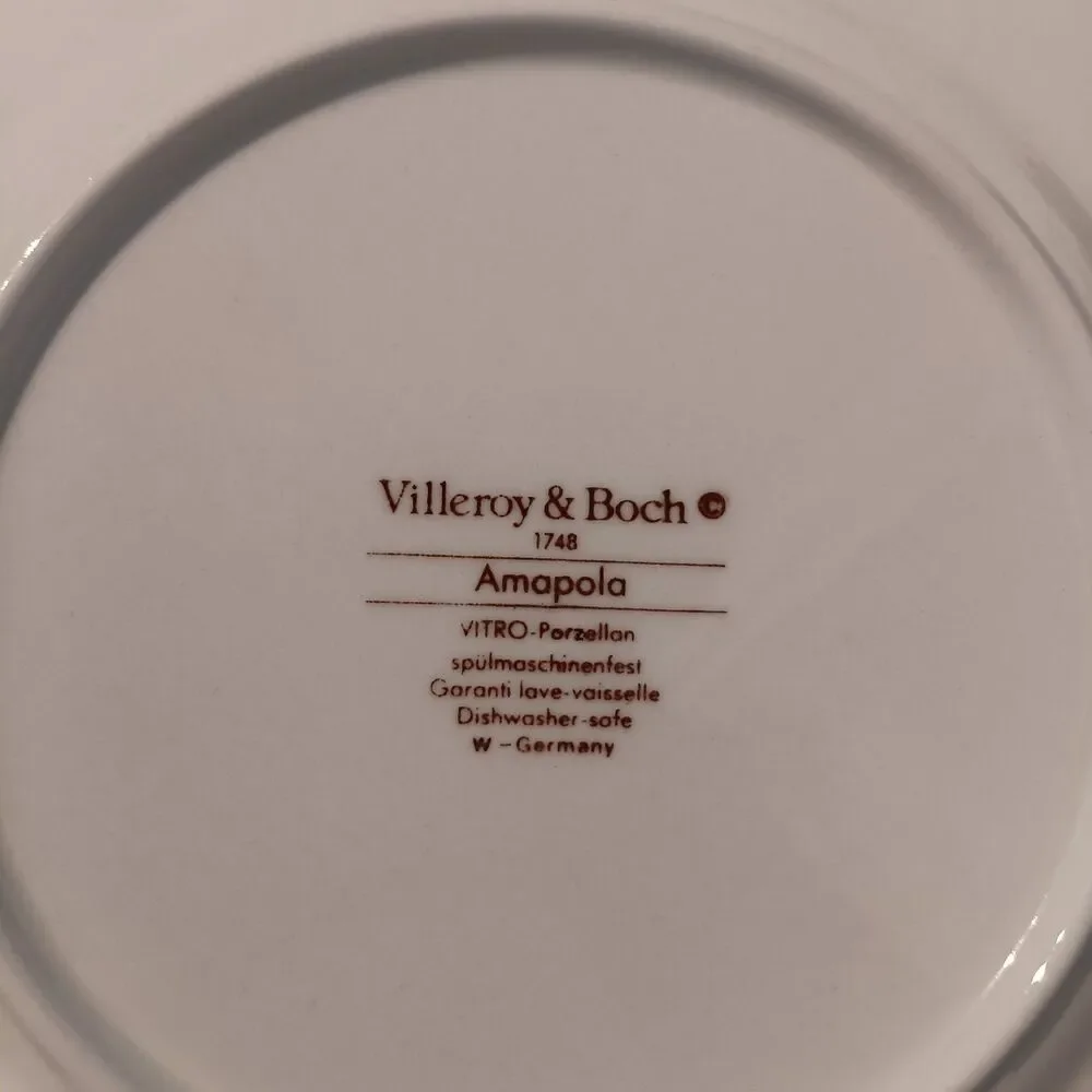VTG Villeroy & Boch Amapola 8.25 Set of 3 Salad Plates 80's Cottagecore Floral